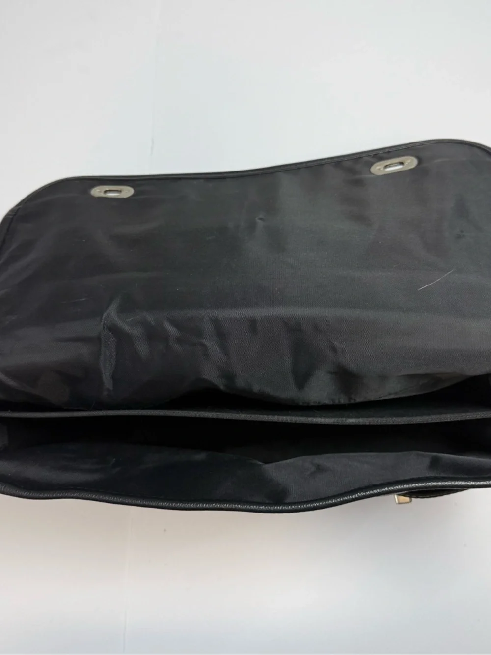 SOREN Black Leather Messenger Bag Briefcase Laptop Crossbody Work Bag EUC